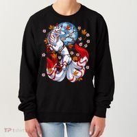 Kitsune Foxs Japanese Nine Tailed Foxs Cherrys Blossom Women's Sweatshirt thumb 0