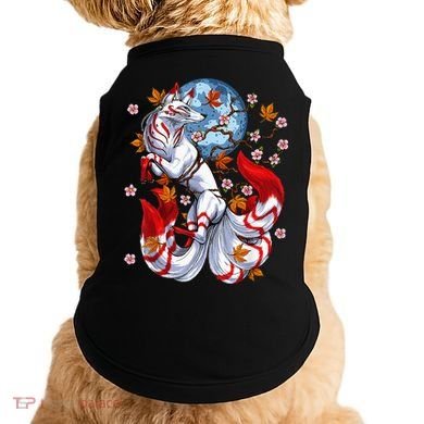 Kitsune Foxs Japanese Nine Tailed Foxs Cherrys Blossom Doggie Tank