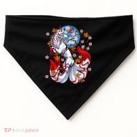 Kitsune Foxs Japanese Nine Tailed Foxs Cherrys Blossom USA-Made Doggie Bandana thumb 0