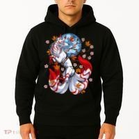 Kitsune Foxs Japanese Nine Tailed Foxs Cherrys Blossom Hoodie thumb 2