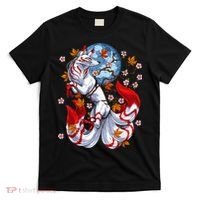 Kitsune Foxs Japanese Nine Tailed Foxs Cherrys Blossom T-Shirt thumb 0