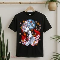 Kitsune Foxs Japanese Nine Tailed Foxs Cherrys Blossom T-Shirt thumb 2