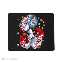 Kitsune Foxs Japanese Nine Tailed Foxs Cherrys Blossom Mousepad thumb 0