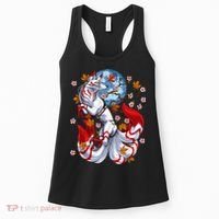 Kitsune Foxs Japanese Nine Tailed Foxs Cherrys Blossom Women's Tank Top thumb 0