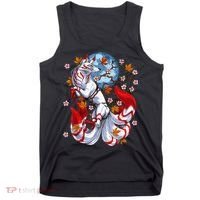 Kitsune Foxs Japanese Nine Tailed Foxs Cherrys Blossom Tank Top thumb 0