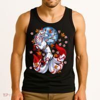 Kitsune Foxs Japanese Nine Tailed Foxs Cherrys Blossom Tank Top thumb 3