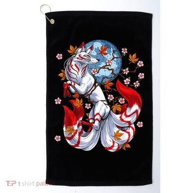 Kitsune Foxs Japanese Nine Tailed Foxs Cherrys Blossom Golf Towel