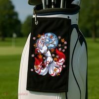 Kitsune Foxs Japanese Nine Tailed Foxs Cherrys Blossom Golf Towel thumb 2