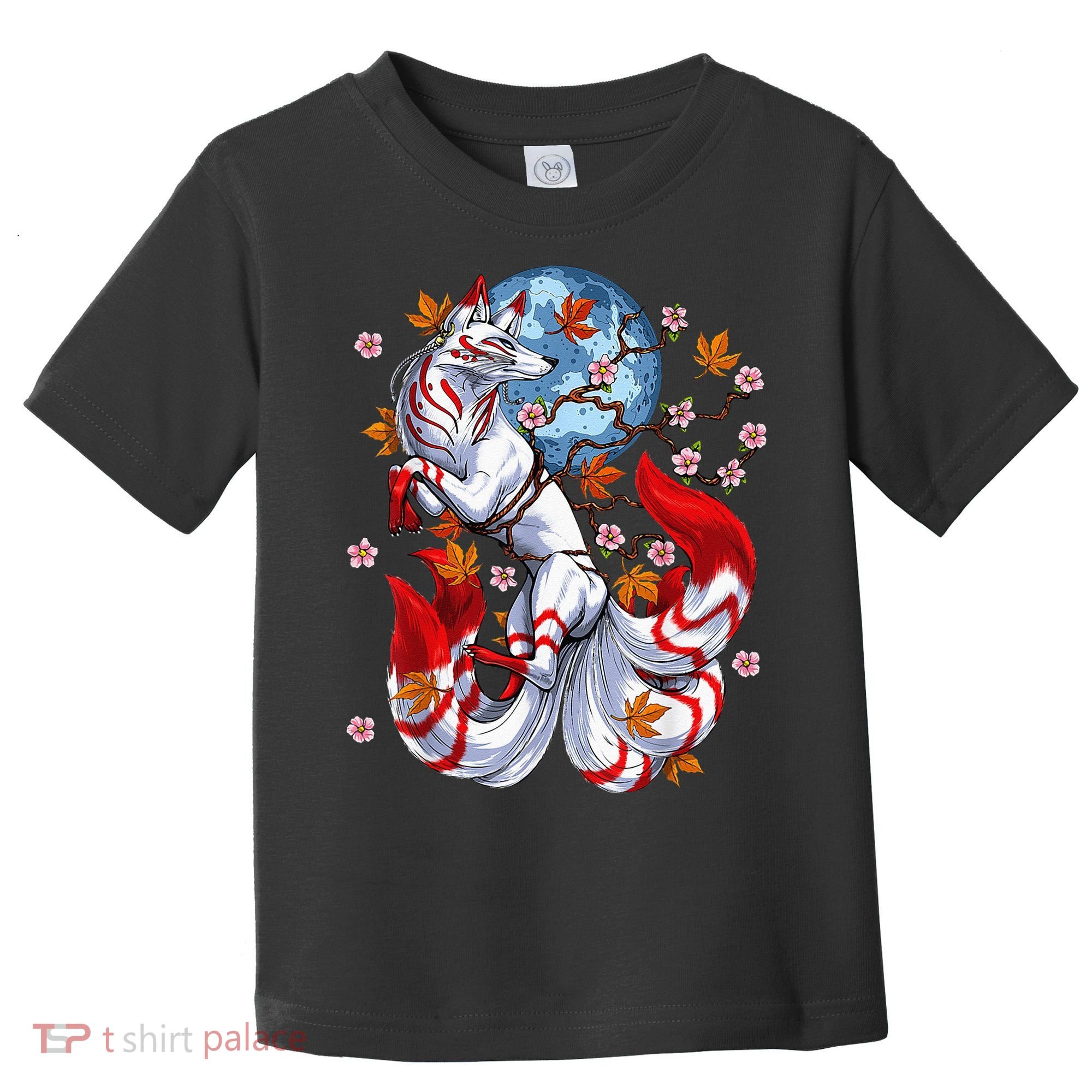 Kitsune Foxs Japanese Nine Tailed Foxs Cherrys Blossom Toddler T-Shirt