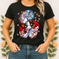 Kitsune Foxs Japanese Nine Tailed Foxs Cherrys Blossom Women's T-Shirt thumb 2