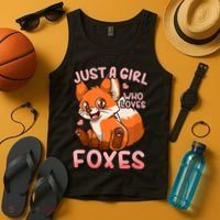 Kids Fox Just A Girl Who Loves Foxes Tank Top thumb 4