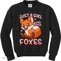 Kids Fox Just A Girl Who Loves Foxes Kids Sweatshirt thumb 0