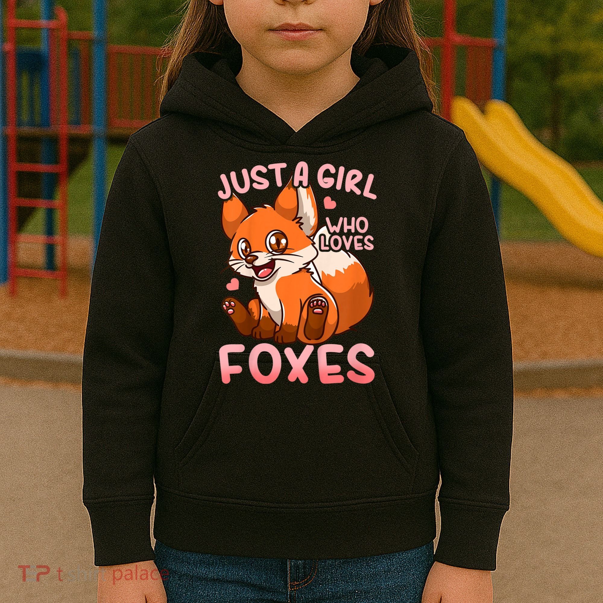 Kids Fox Just A Girl Who Loves Foxes Kids Hoodie