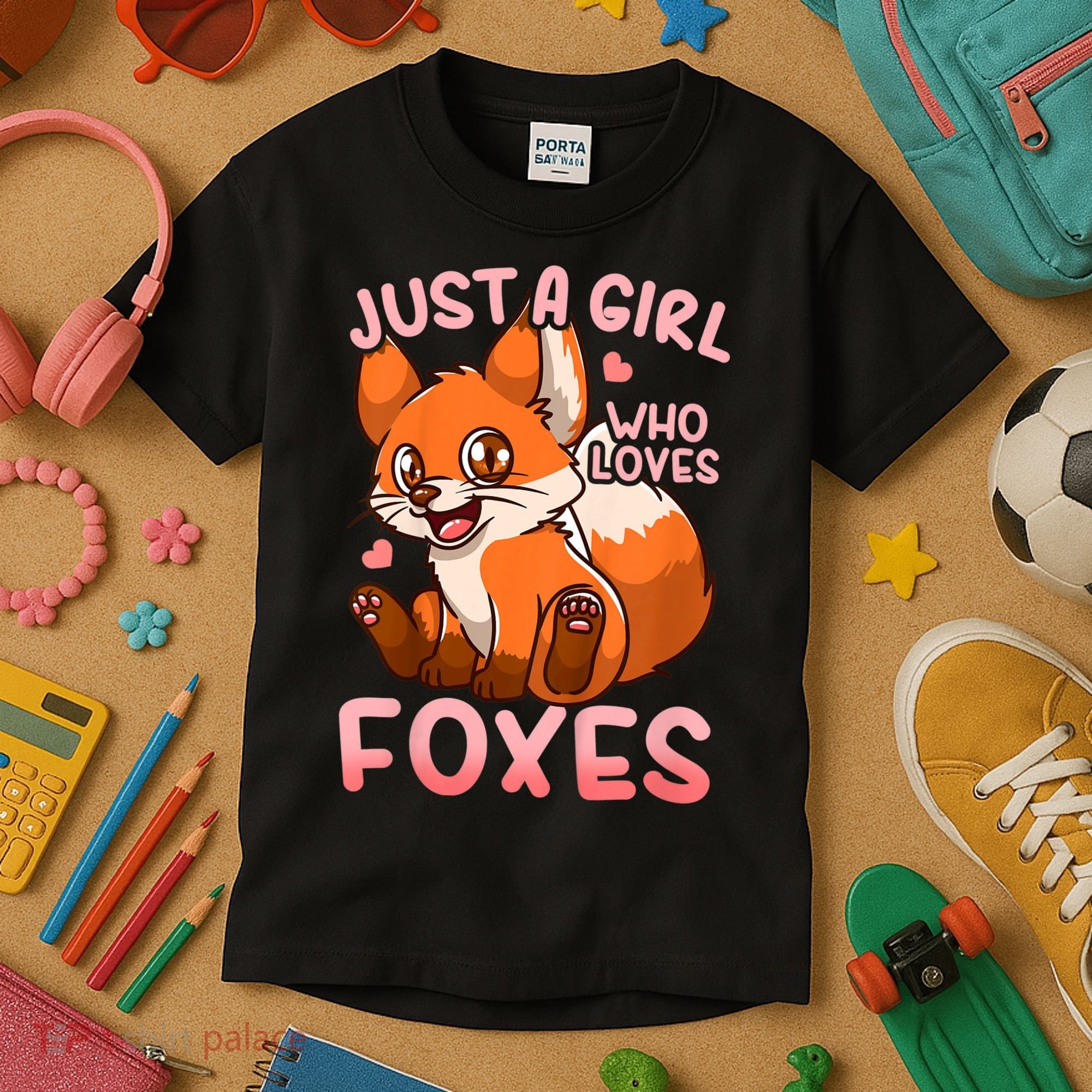 Kids Fox Just A Girl Who Loves Foxes Kids T-Shirt