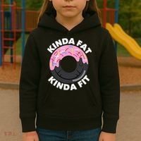 Kinda Fat Kinda Fit Fitness Workout Gift Kids Hoodie thumb 3