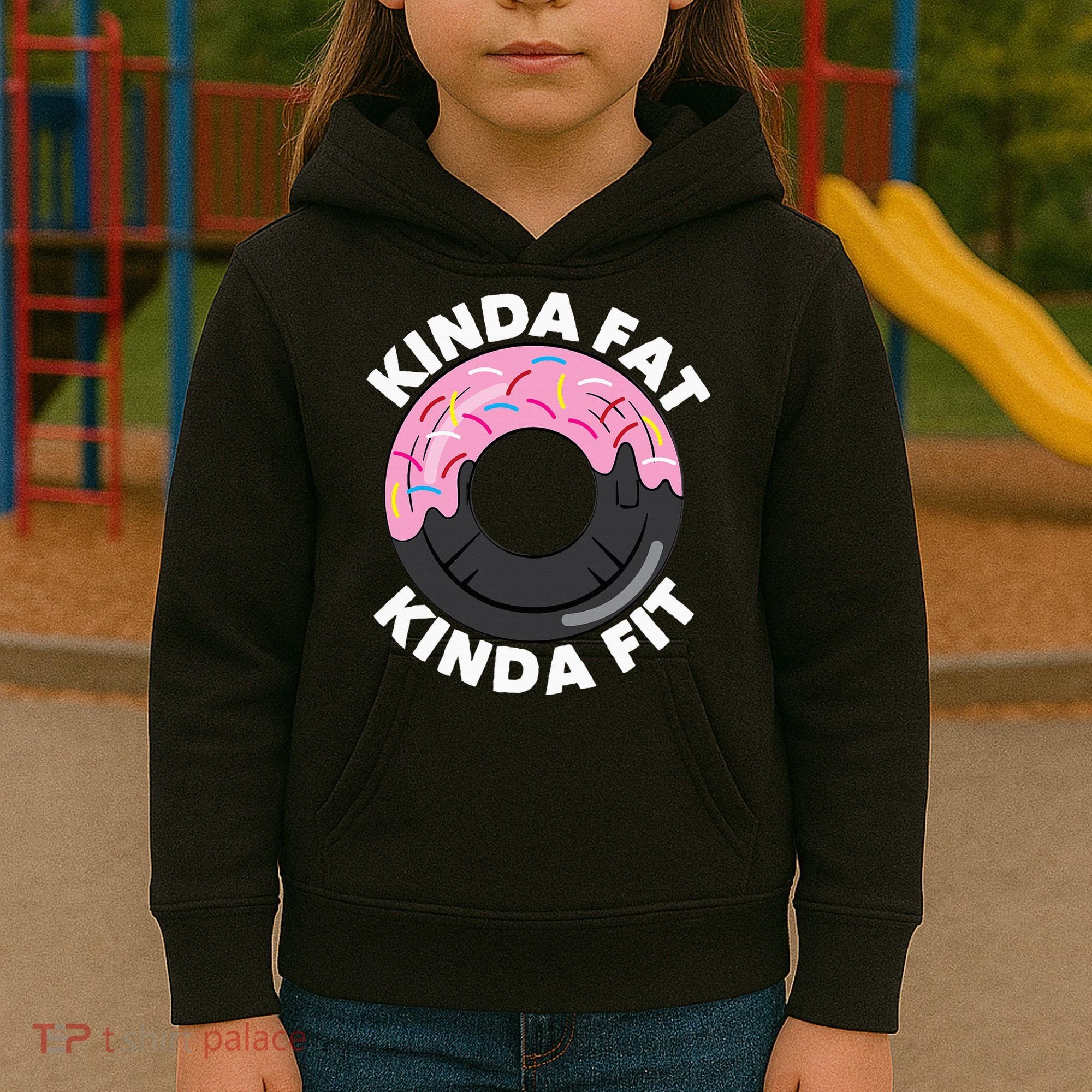 Kinda Fat Kinda Fit Fitness Workout Gift Kids Hoodie