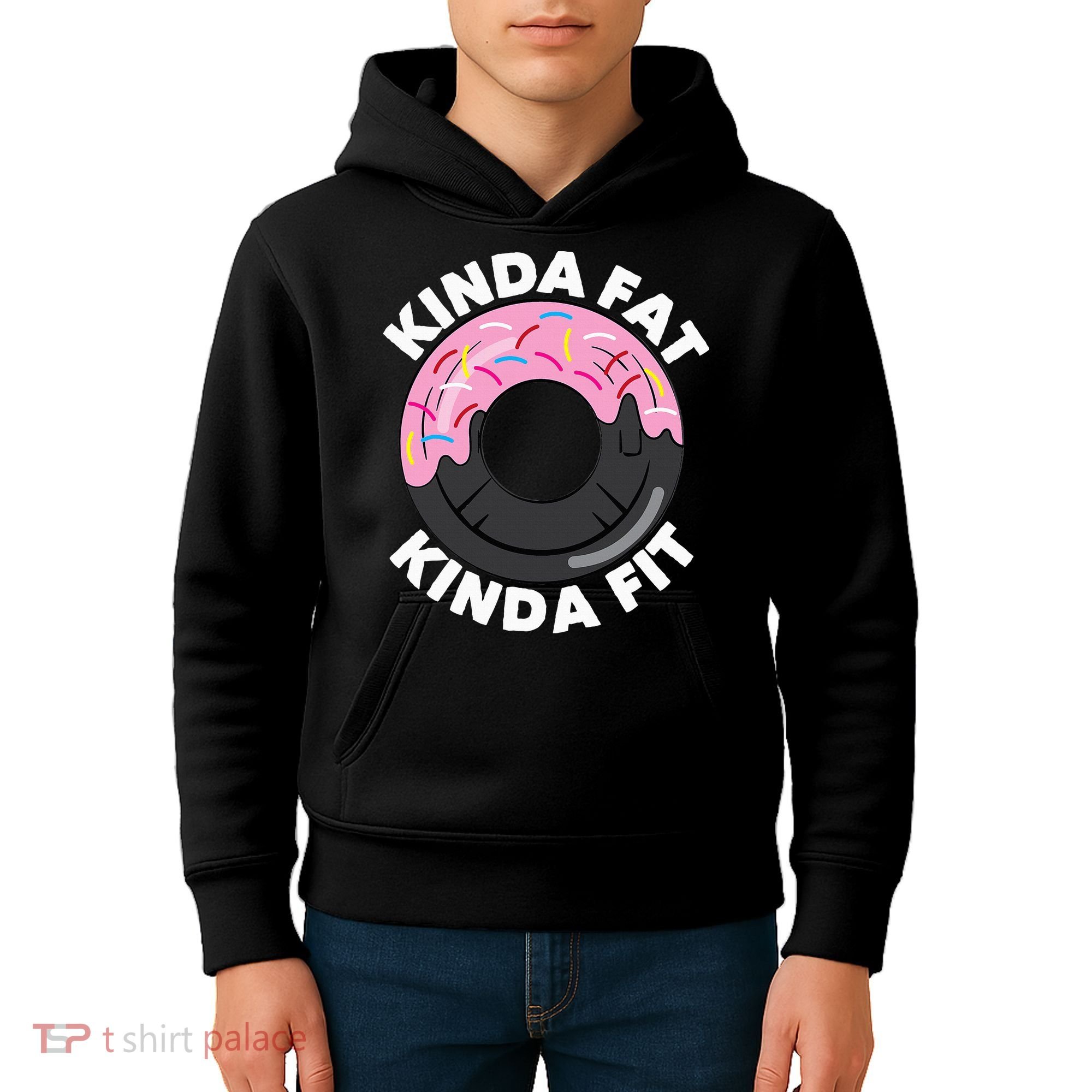Kinda Fat Kinda Fit Fitness Workout Gift Kids Hoodie