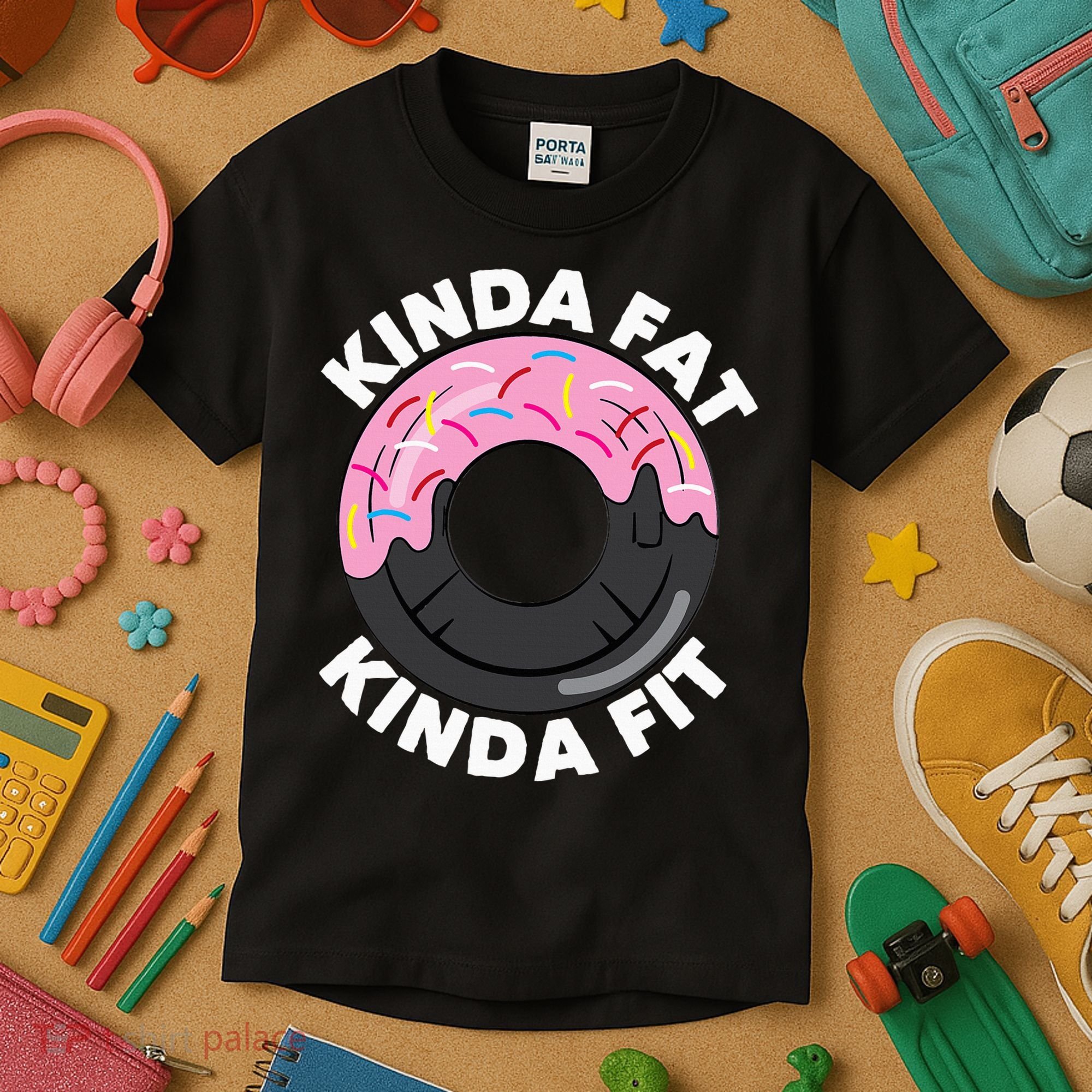 Kinda Fat Kinda Fit Fitness Workout Gift Kids T-Shirt
