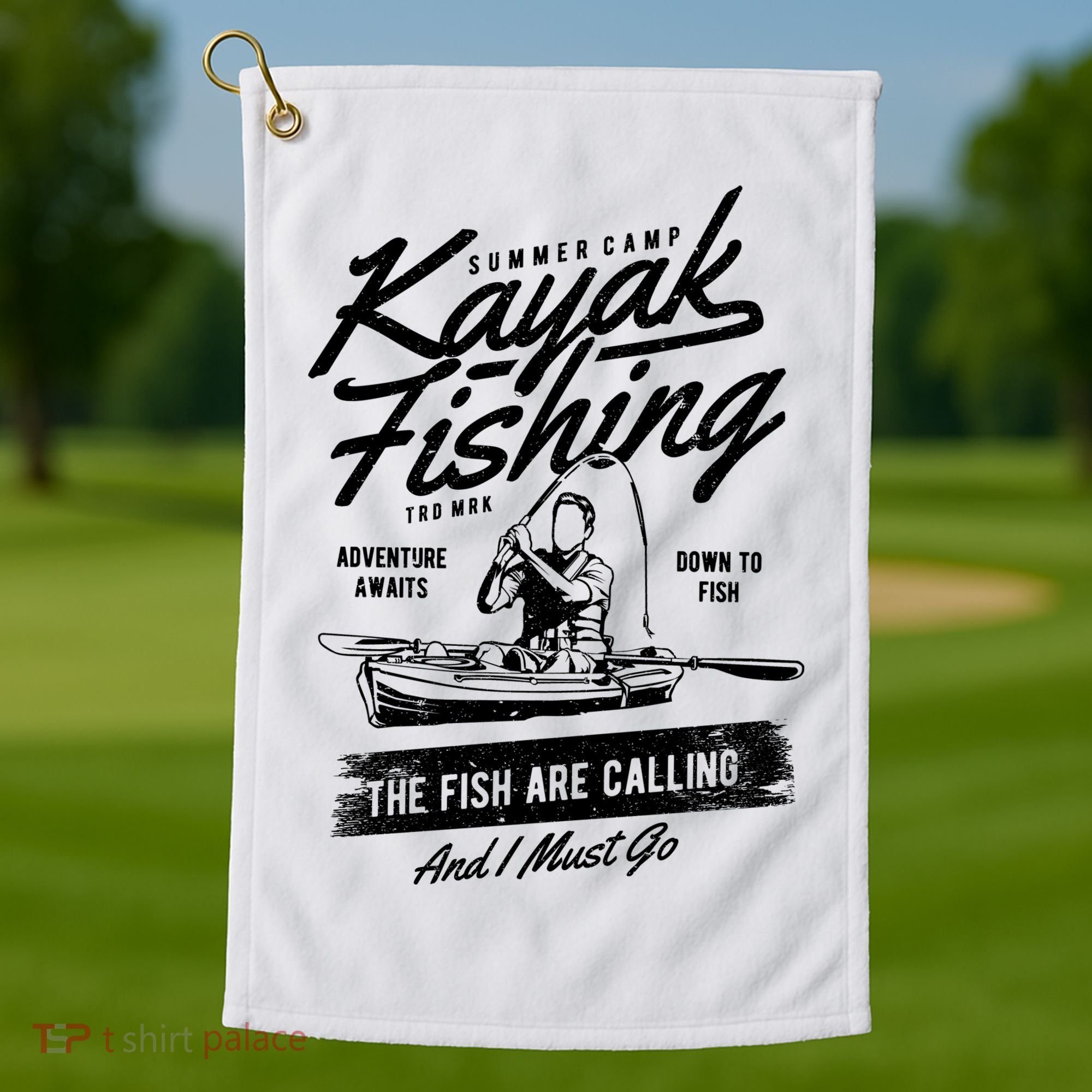 Kayak Fishing Golf Towel