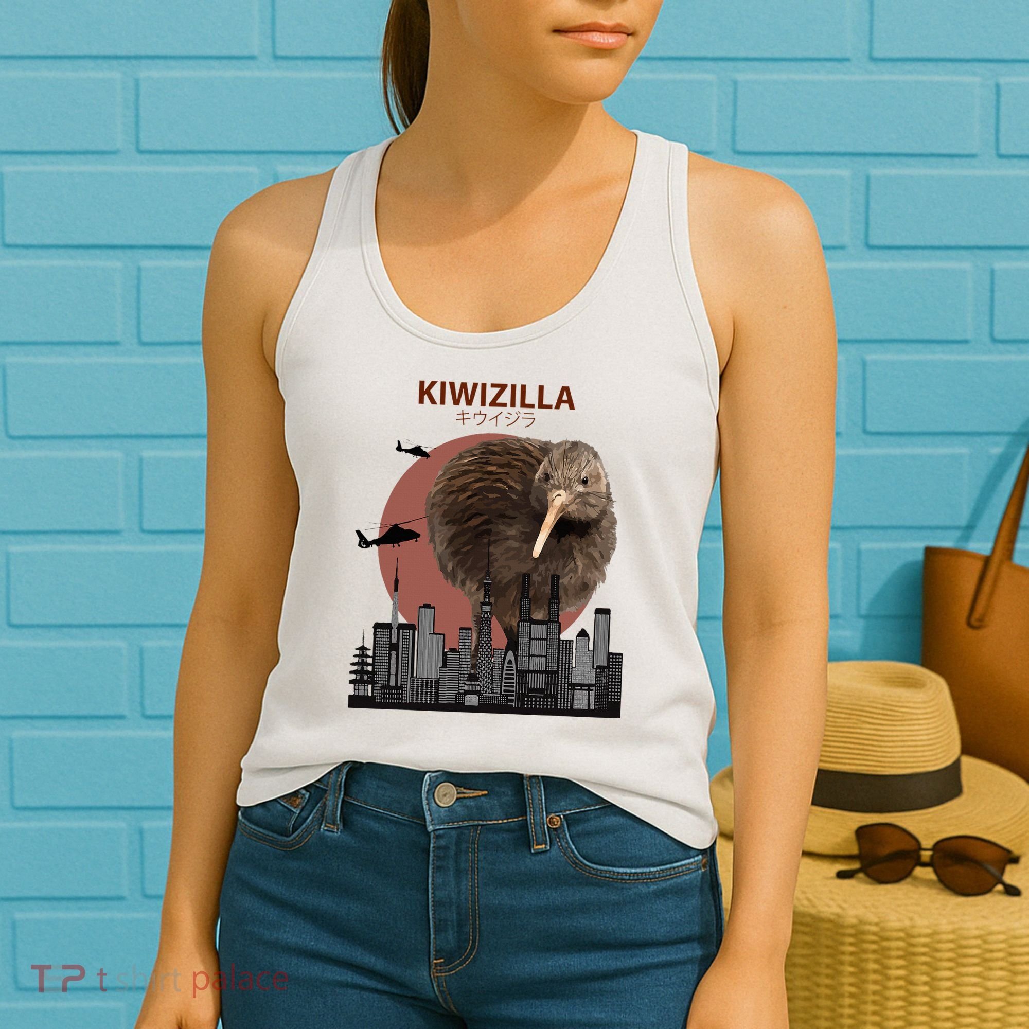 Kiwizilla Funny Kiwi New Zealand Bird Lovers Gift Women's Tank Top