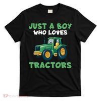 Kids Farm Lifestyle Just A Boy Who Loves Tractors T-Shirt thumb 0