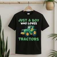 Kids Farm Lifestyle Just A Boy Who Loves Tractors T-Shirt thumb 2