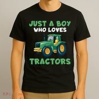 Kids Farm Lifestyle Just A Boy Who Loves Tractors T-Shirt thumb 3