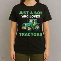 Kids Farm Lifestyle Just A Boy Who Loves Tractors T-Shirt thumb 4
