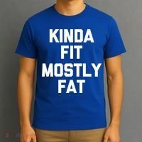 Kinda Fit (Mostly Fat) Funny Gift Funny Workout Fitness Running Gym Gift T-Shirt thumb 3