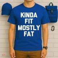Kinda Fit (Mostly Fat) Funny Gift Funny Workout Fitness Running Gym Gift T-Shirt thumb 6