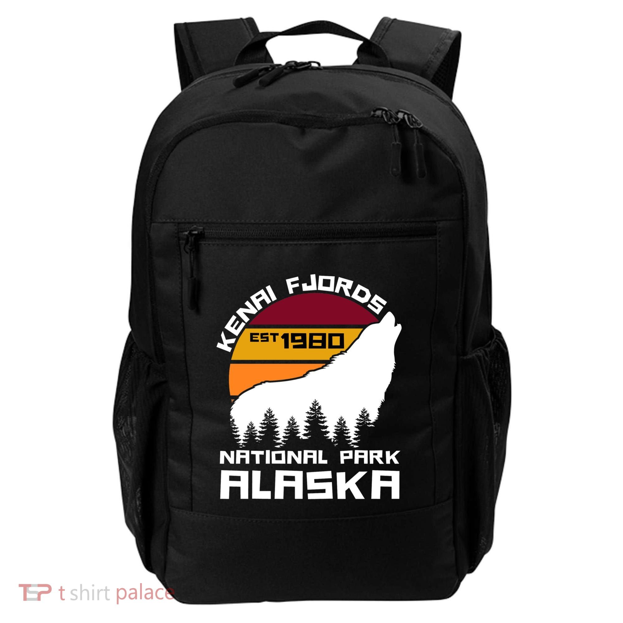 Kenai Fjords National Park Alaska Wolf Nature Outdoors Gift Backpack