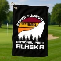Kenai Fjords National Park Alaska Wolf Nature Outdoors Gift Golf Towel thumb 1