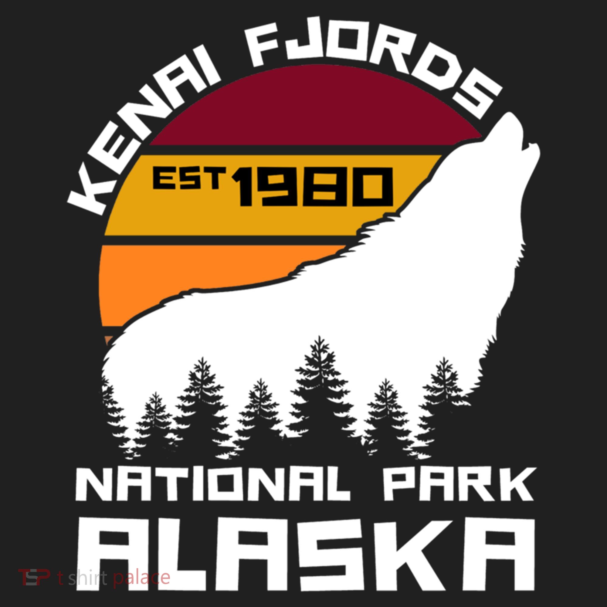 Kenai Fjords National Park Alaska Wolf Nature Outdoors Gift Golf Towel