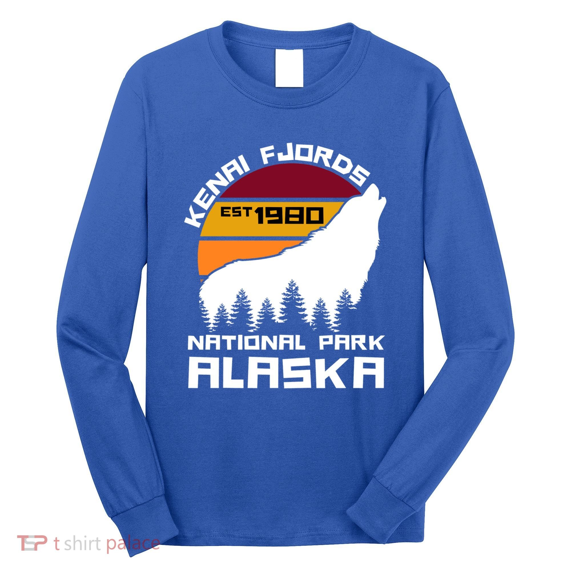 Kenai Fjords National Park Alaska Wolf Nature Outdoors Gift Long Sleeve Shirt