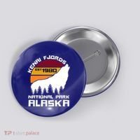Kenai Fjords National Park Alaska Wolf Nature Outdoors Gift Button thumb 0