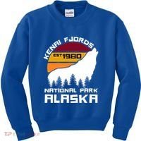 Kenai Fjords National Park Alaska Wolf Nature Outdoors Gift Kids Sweatshirt thumb 0