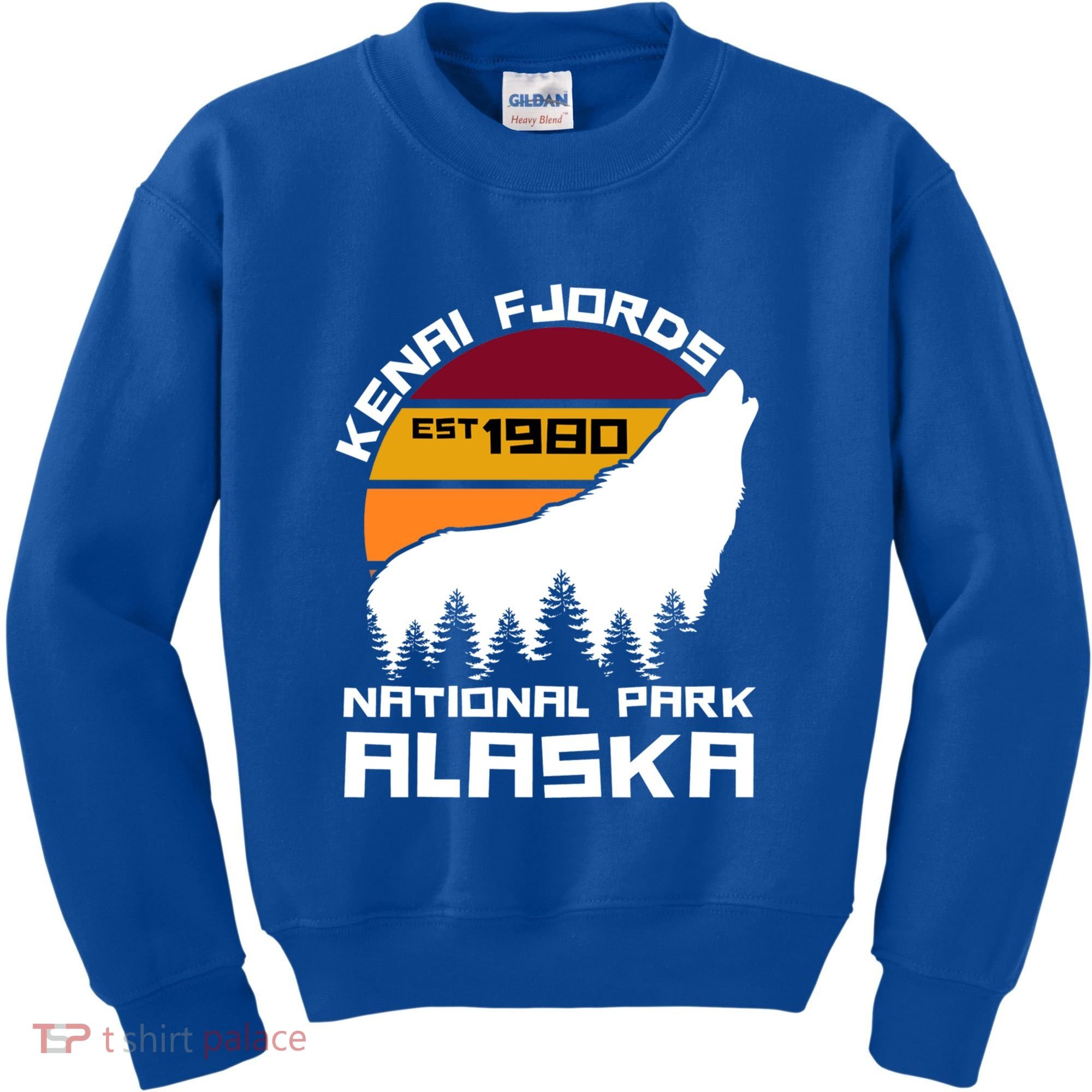 Kenai Fjords National Park Alaska Wolf Nature Outdoors Gift Kids Sweatshirt