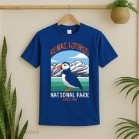 Kenai Fjords National Park Us Puffin Bird Alaska Gift T-Shirt thumb 2