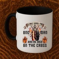 Kneel For One Man And He Died On The Cross Coffee Mug thumb 2