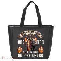 Kneel For One Man And He Died On The Cross Tote Bag thumb 0
