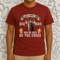 Kneel For One Man And He Died On The Cross T-Shirt thumb 3