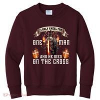 Kneel For One Man And He Died On The Cross Kids Sweatshirt thumb 0