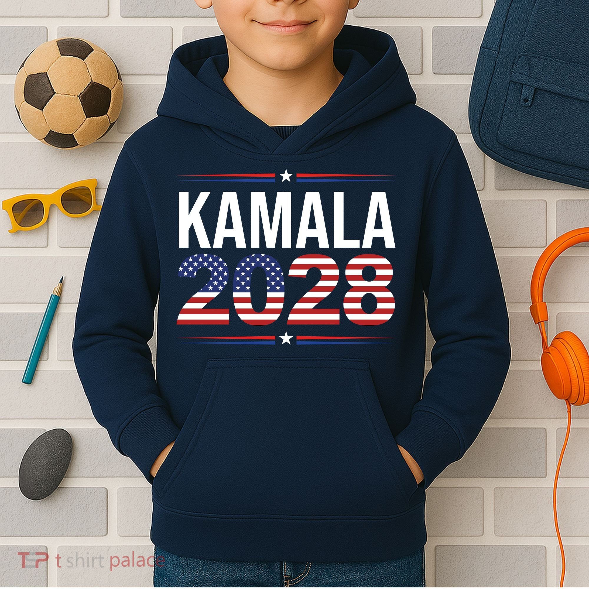 Kamala For President 2028 Retro Harris  Kids Hoodie