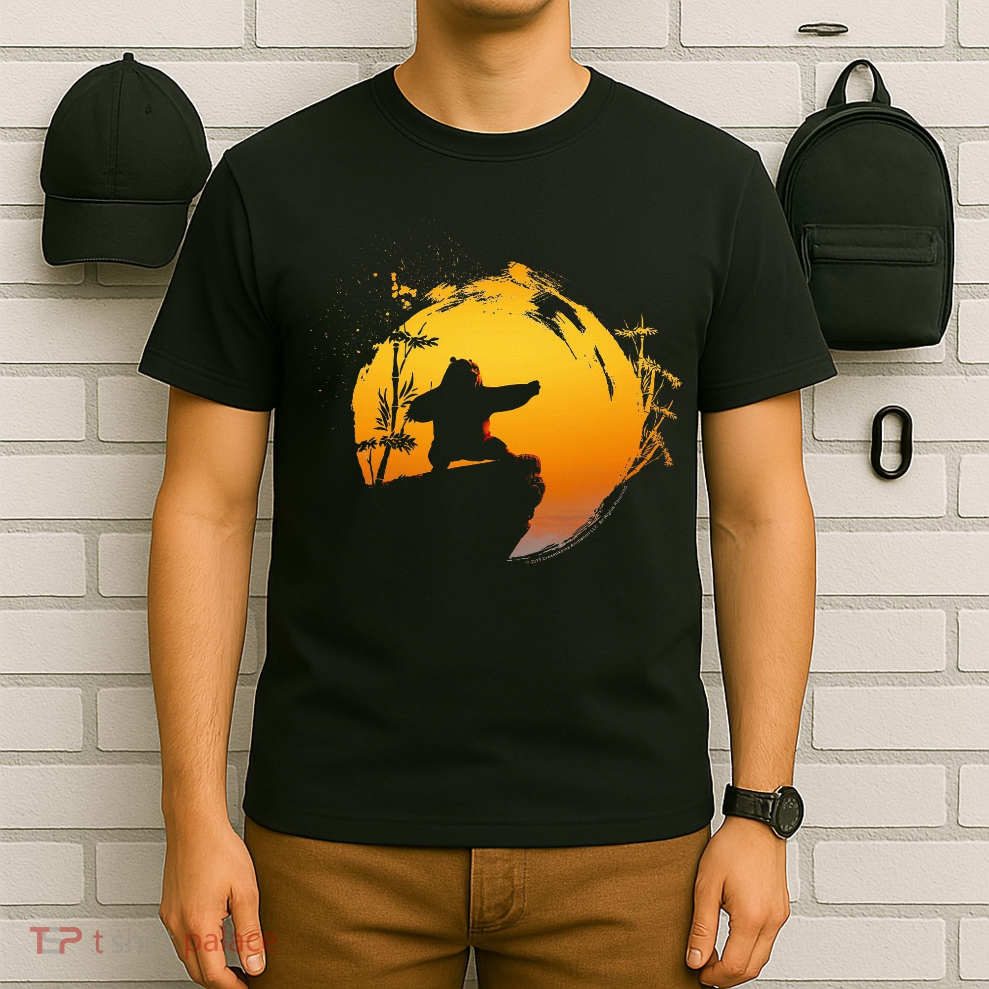 Kung Fu Panda Po Tai Chi Sunset Silhouette T-Shirt