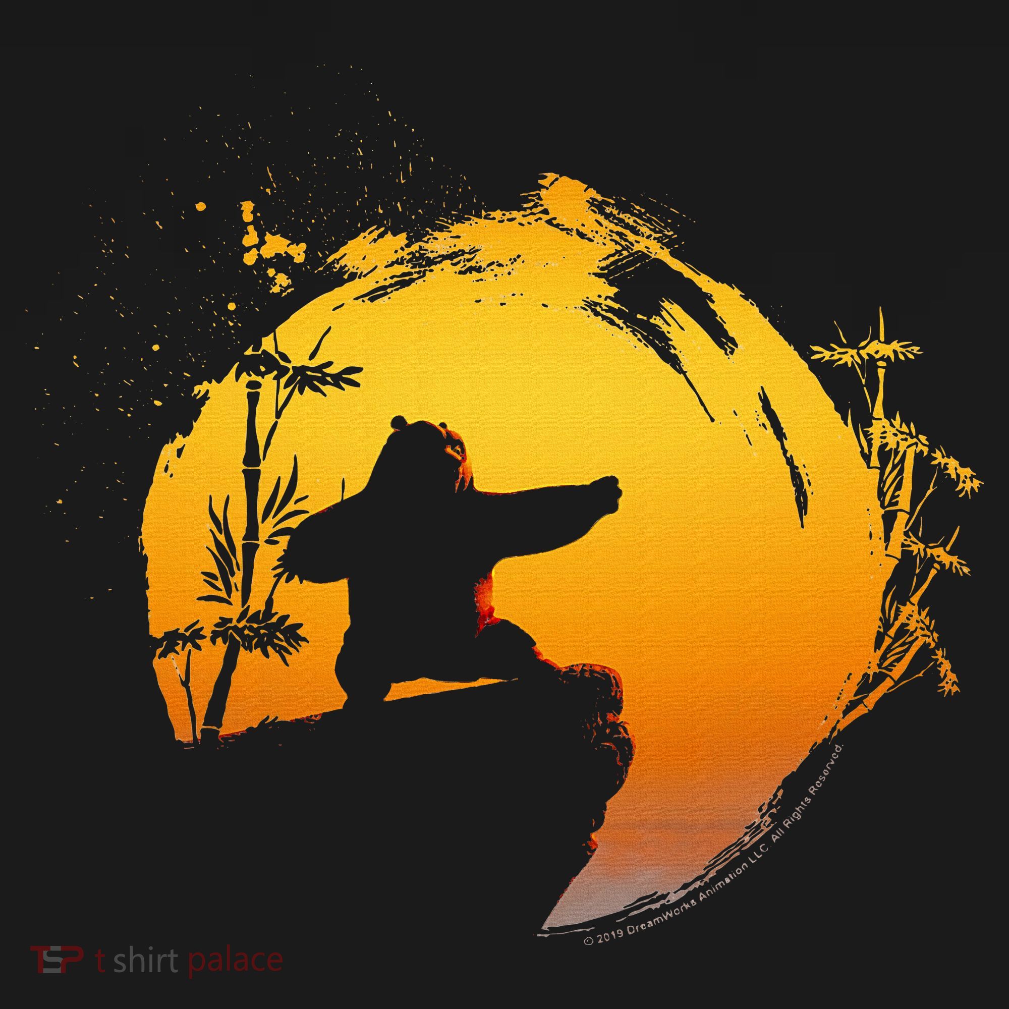 Kung Fu Panda Po Tai Chi Sunset Silhouette Baby Bodysuit