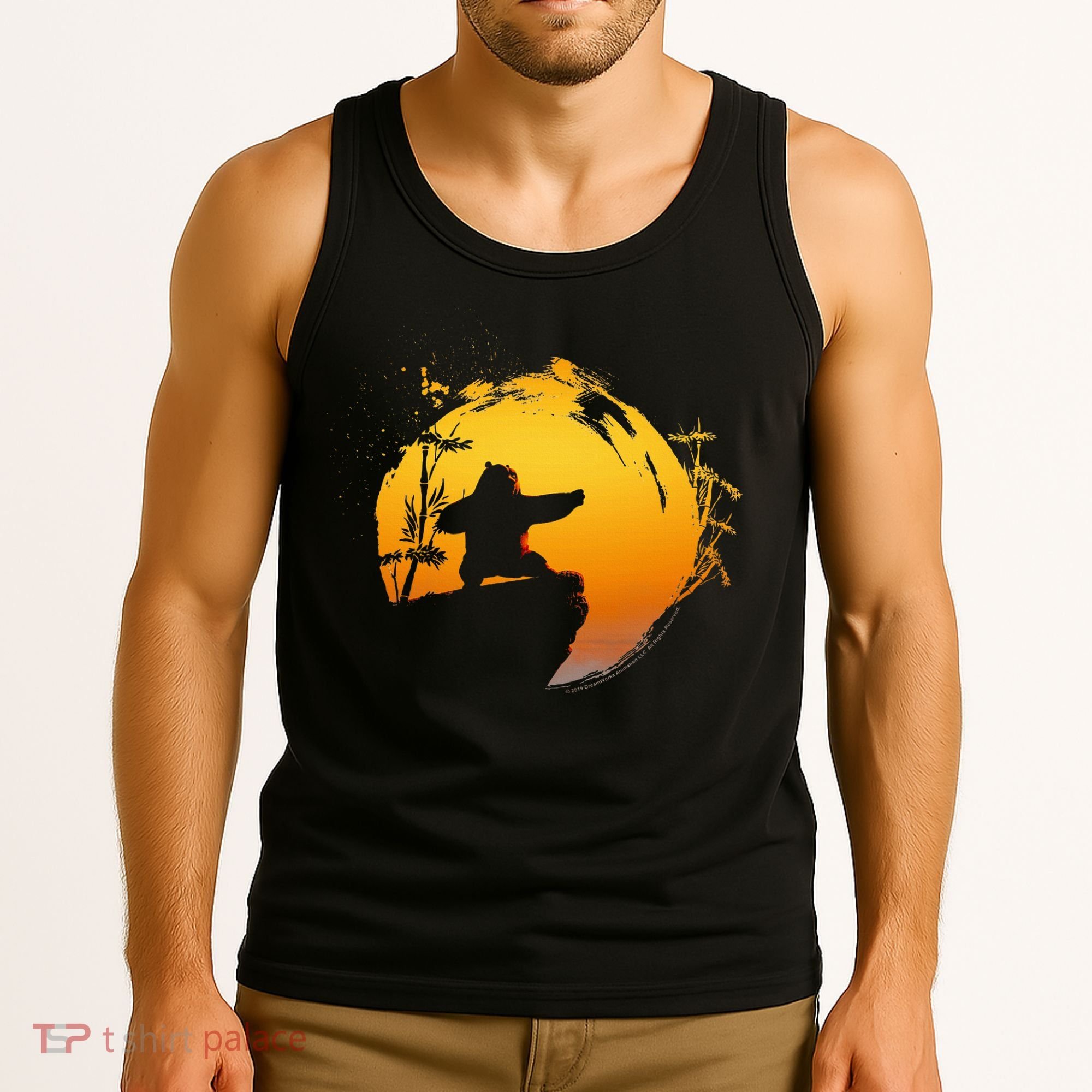 Kung Fu Panda Po Tai Chi Sunset Silhouette Tank Top