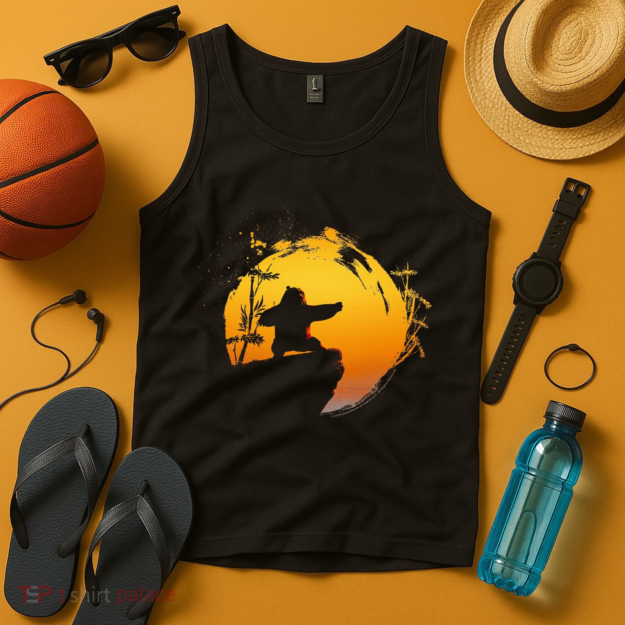 Kung Fu Panda Po Tai Chi Sunset Silhouette Tank Top