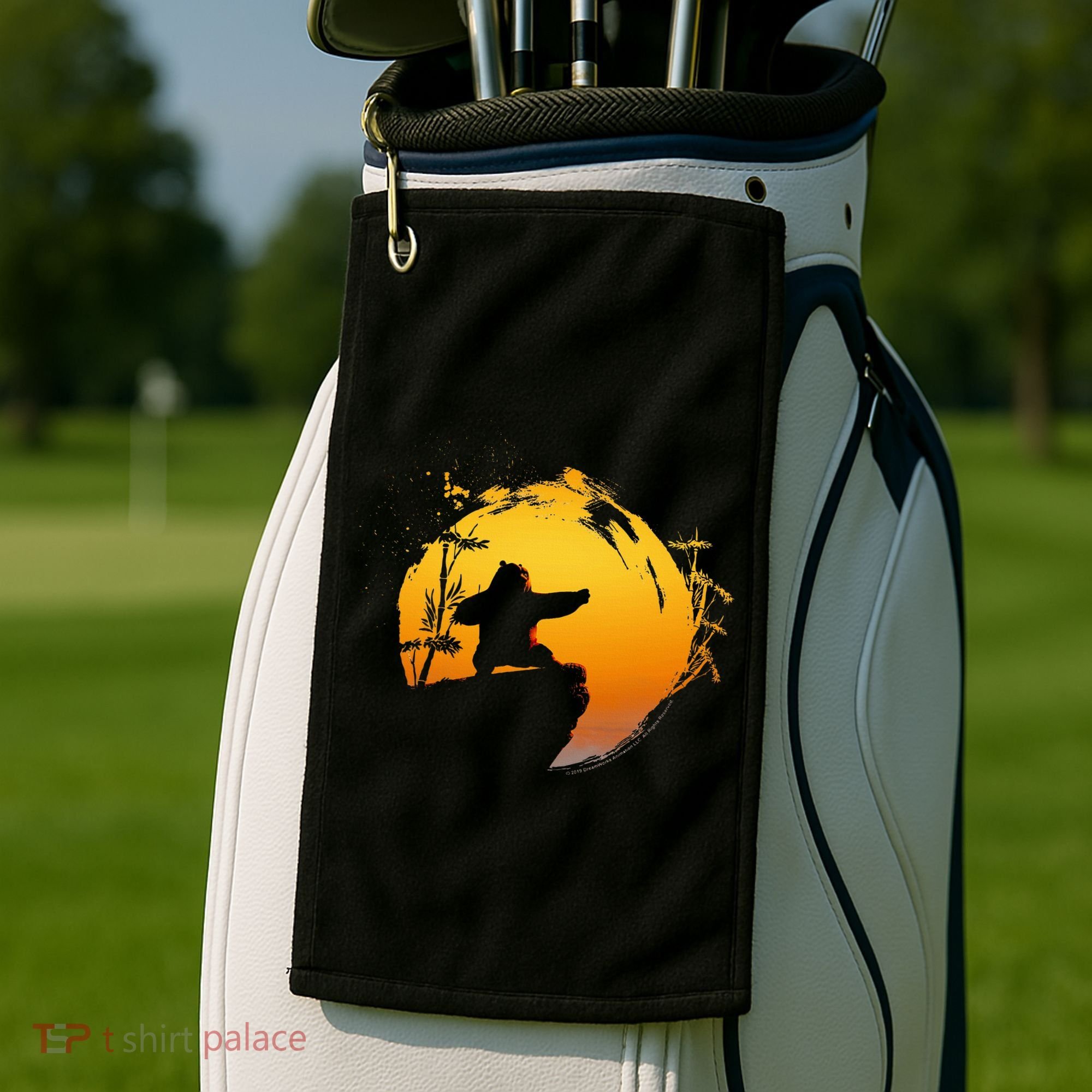 Kung Fu Panda Po Tai Chi Sunset Silhouette Golf Towel