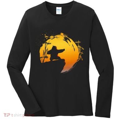 Kung Fu Panda Po Tai Chi Sunset Silhouette Women's Long Sleeve Shirt