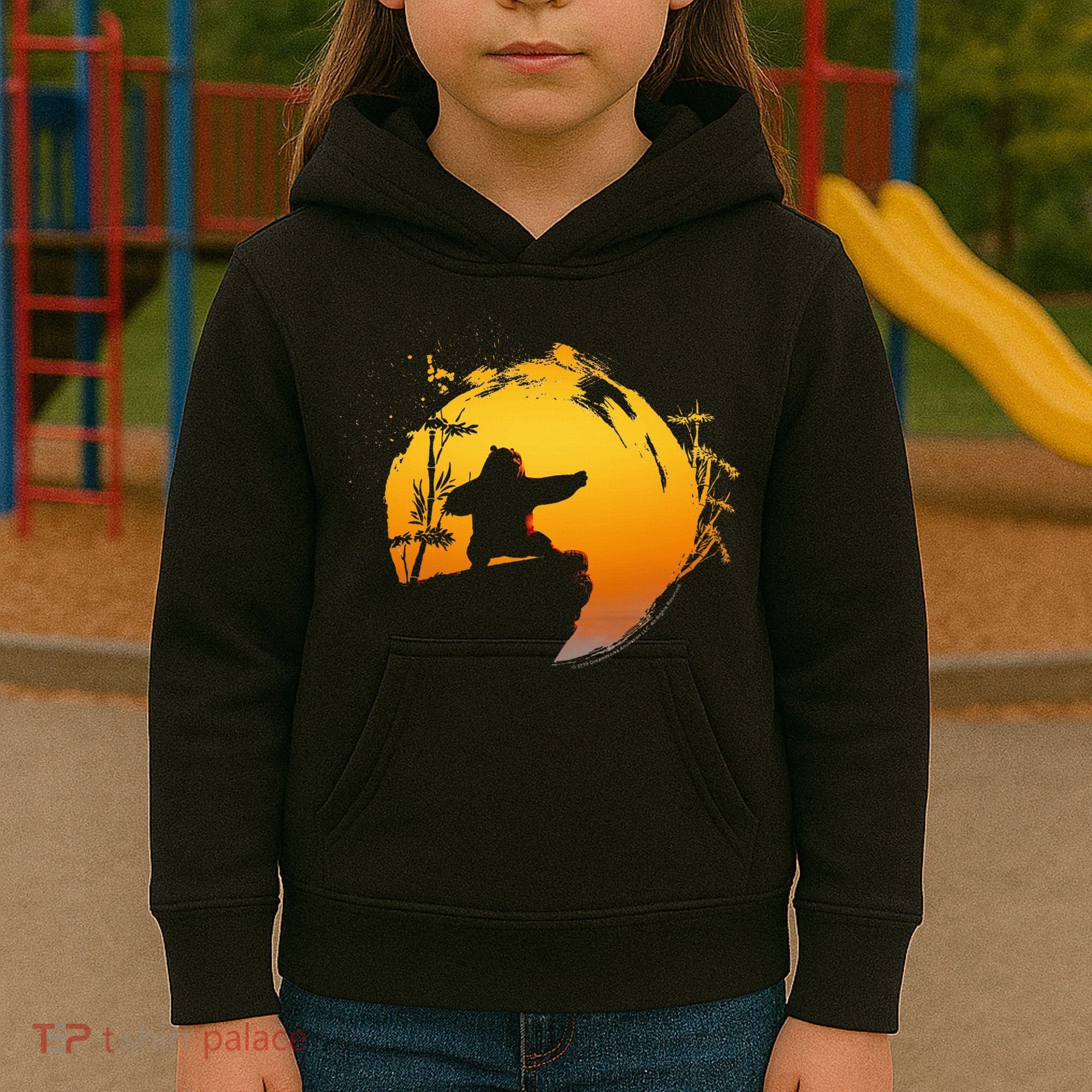 Kung Fu Panda Po Tai Chi Sunset Silhouette Kids Hoodie